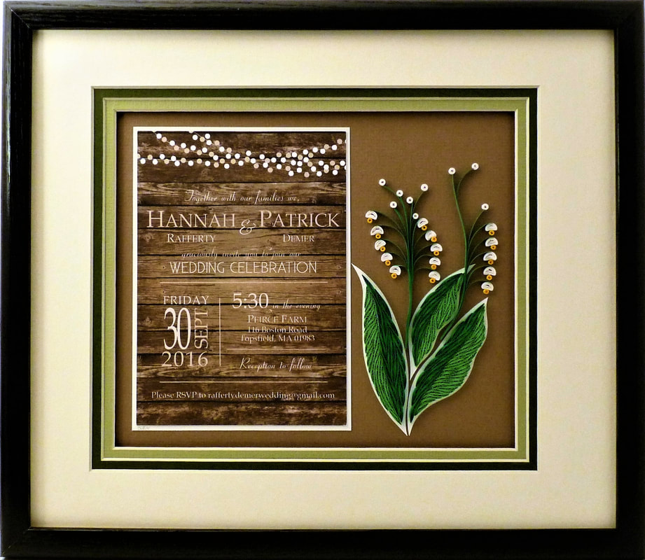 Quilled Wedding Keepsake Lily of the Valley